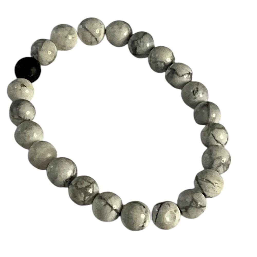 White Howlite Beaded Stretch Bracelet